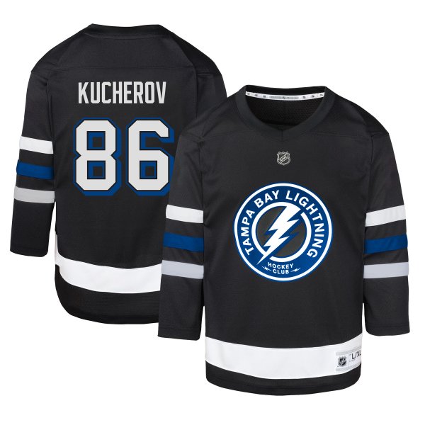 Youth Tampa Bay Lightning Nikita Kucherov Black Alternate Replica Player Jersey