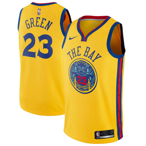 Men's Nike Golden State Warriors #23 Draymond Green Gold Swingman City Edition NBA Jersey