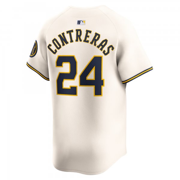 Men's Milwaukee Brewers William Contreras Nike Cream Home Limited Player Jersey