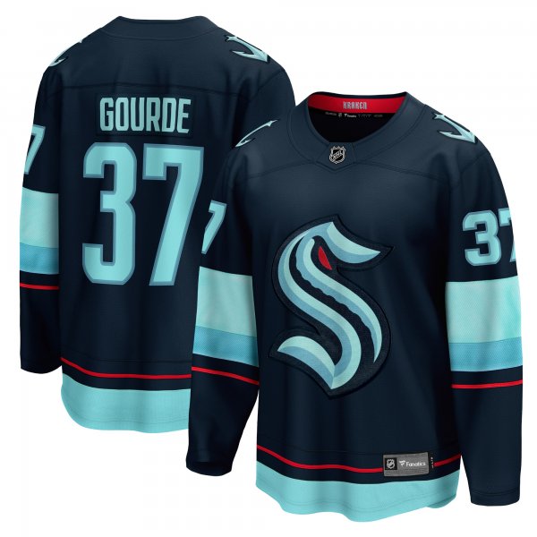 Men's Seattle Kraken Yanni Gourde Fanatics Deep Sea Blue Home Breakaway Player Jersey