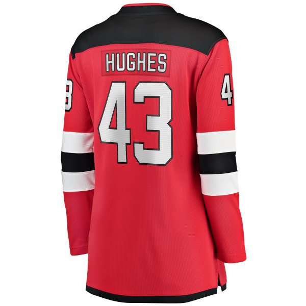 Women's New Jersey Devils Luke Hughes Fanatics Red Home Breakaway Player Jersey