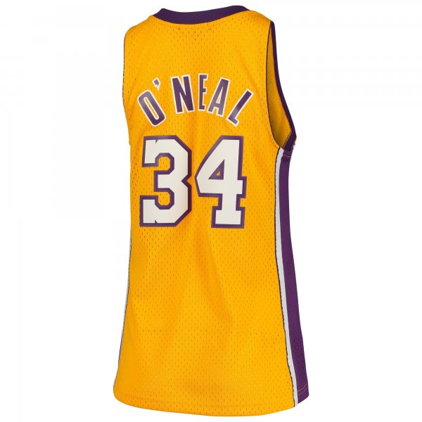 Women's Los Angeles Lakers Shaquille O'Neal Mitchell & Ness Gold 1999/00 Hardwood Classics Swingman Jersey