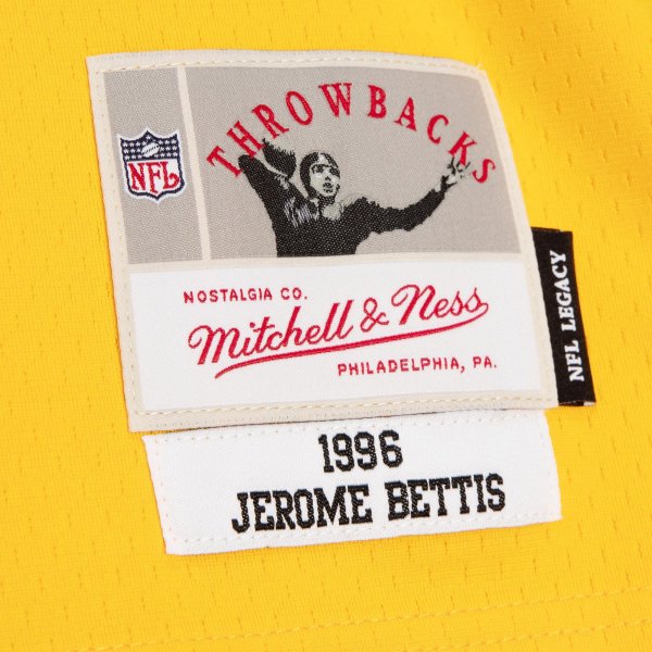 Men's Pittsburgh Steelers Jerome Bettis Mitchell & Ness Black/Gold 1996 Split Legacy Replica Jersey