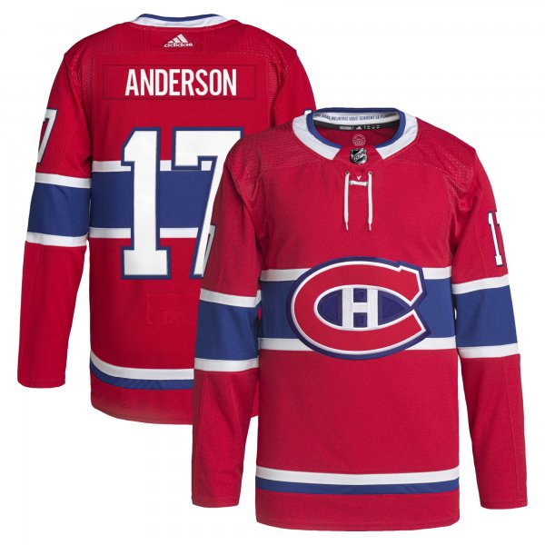 Men's Montreal Canadiens Josh Anderson adidas Red Home Primegreen Pro Player Jersey