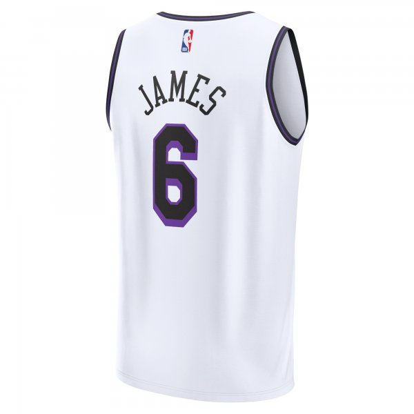 Men's Los Angeles Lakers LeBron James Fanatics White Fastbreak Jersey - City Edition