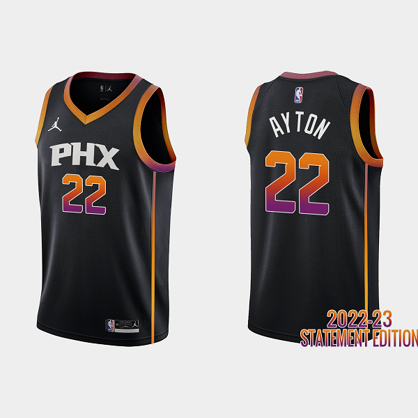 Men's Phoenix Suns Deandre Ayton #22 Black 2022-23 Statement Edition NBA Jersey