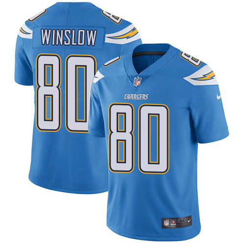 Men's Nike Los Angeles Chargers #80 Kellen Winslow Electric Blue Alternate Stitched NFL Vapor Untouchable Limited Jersey