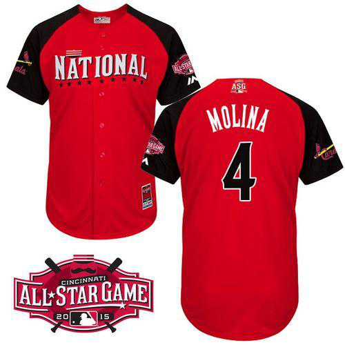 St. Louis Cardinals #4 Yadier Molina Red 2015 All-Star National League Stitched MLB Jersey