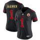 Women's Kansas City Chiefs #1 Jerick McKinnon Black Gold Trim Vapor All Stitched Jersey