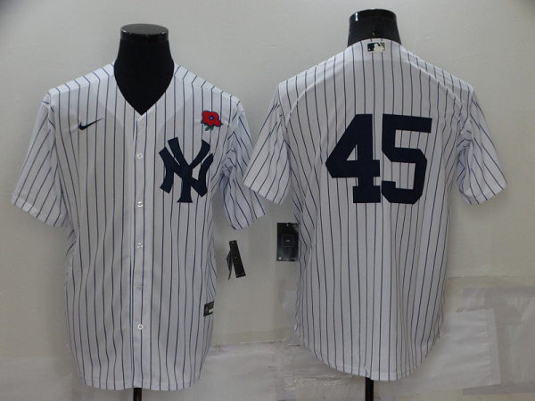 Men's Nike New York Yankees #45 Gerrit Cole White Cool Base MLB Stitched Jersey