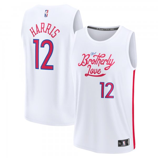 Men's Philadelphia 76ers Tobias Harris Fanatics White Fastbreak Jersey - City Edition