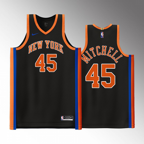 New York Knicks Donovan Mitchell #45 Black 2022-23 City Edition Jersey