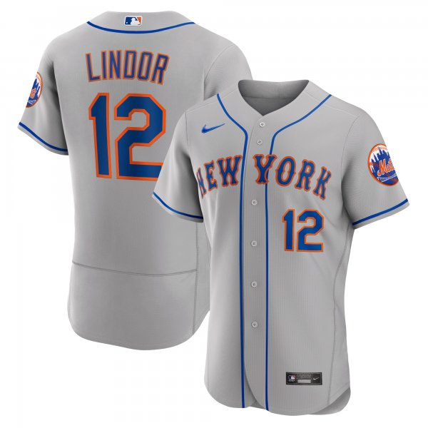 Men's New York Mets Francisco Lindor Nike Gray Road Player Jersey