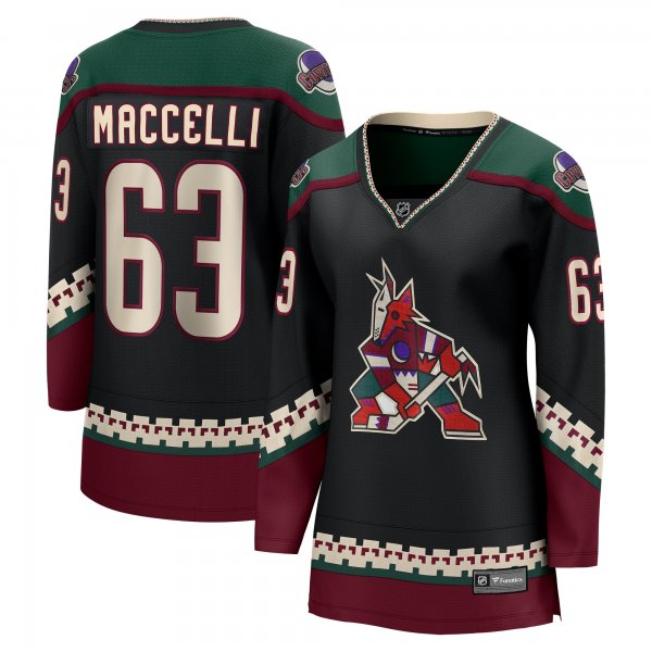 Women's Arizona Coyotes Matias Maccelli Fanatics Black Home Breakaway Player Jersey