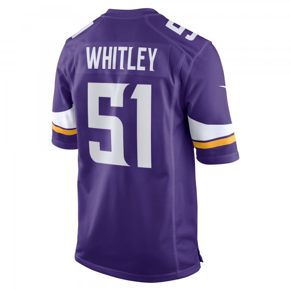 Men's Minnesota Vikings Benton Whitley Nike Purple Home Game Player Jersey