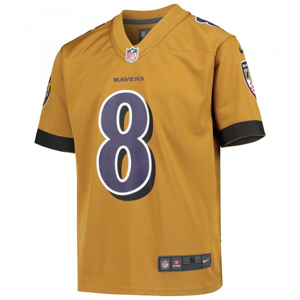 Youth Baltimore Ravens Lamar Jackson Nike Gold Inverted Game Jersey