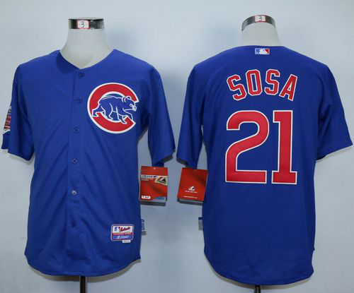 Chicago Cubs #21 Sammy Sosa Blue Alternate Cool Base Stitched MLB Jersey