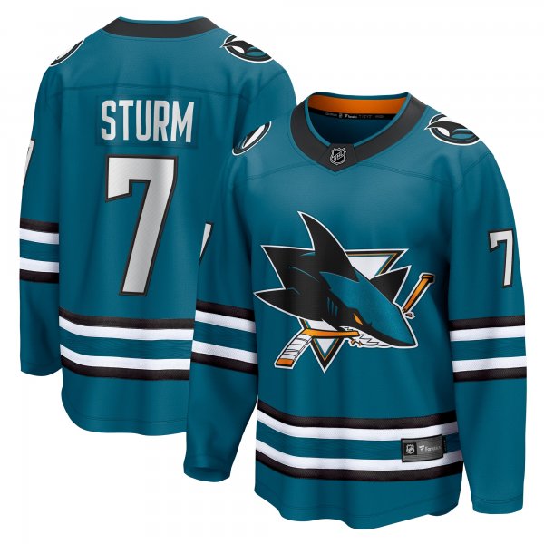 Men's San Jose Sharks Nico Sturm Fanatics Teal Home Breakaway Jersey