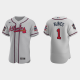 Men's Atlanta Braves #1 Ozzie Albies Gray Road 2021 MLB All-Star Jersey