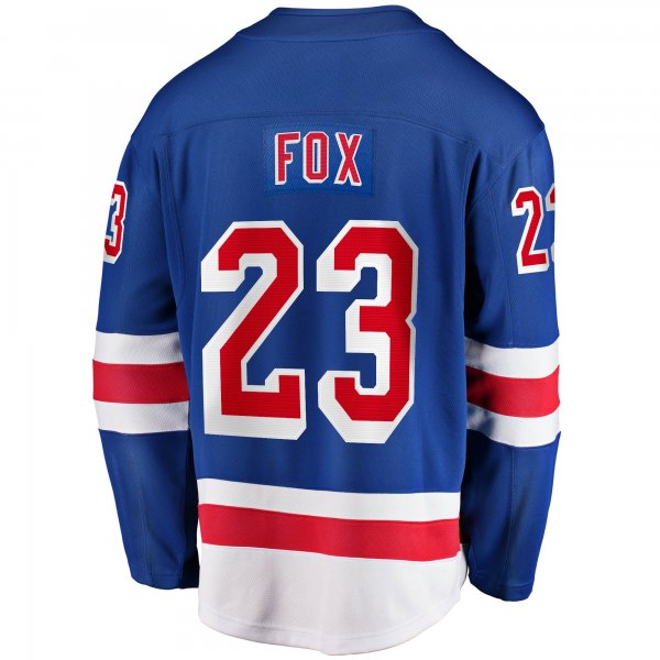 Men's New York Rangers Adam Fox Fanatics Blue Home Breakaway Replica Jersey