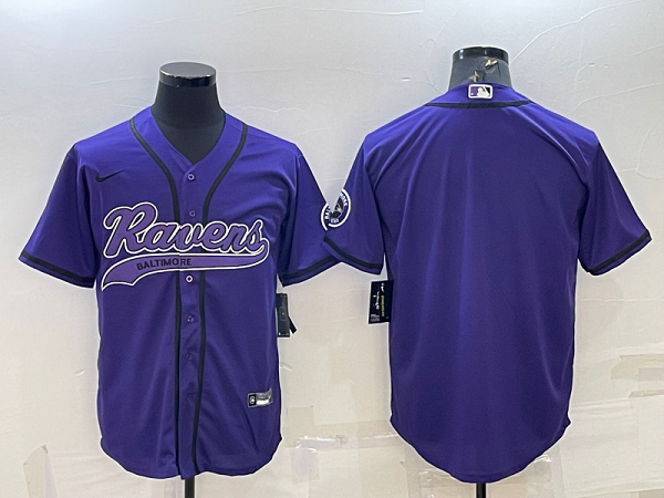 Men's Baltimore Ravens Blank Purple Stitched Baseball Cool Base Jersey