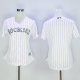 Colorado Rockies Blank White Strip Women's Home Stitched MLB Jersey