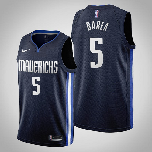 Men's 2019-20 Dallas Mavericks J.J. Barea #5 Navy NBA Jersey