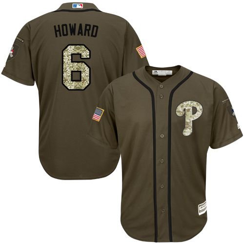 Philadelphia Phillies #6 Ryan Howard Green Salute to Service Stitched MLB Jersey