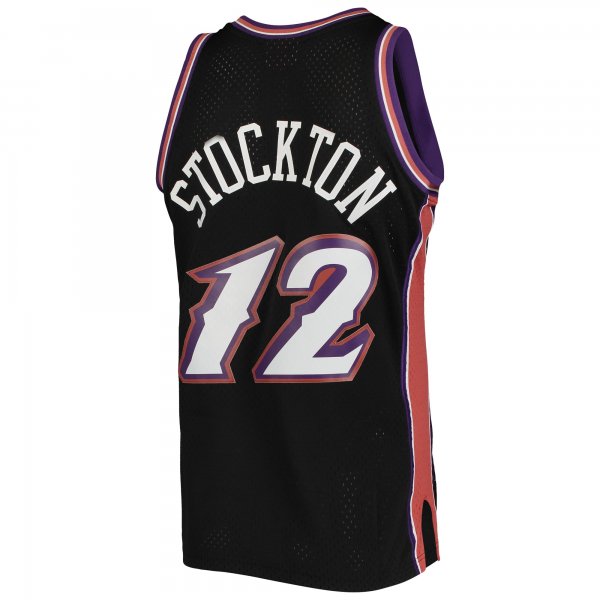 Men's Utah Jazz John Stockton Mitchell & Ness Black 1998/99 Hardwood Classics Swingman Jersey