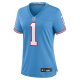 Women's Tennessee Titans Warren Moon Nike Light Blue Oilers Throwback Retired Player Game Jersey