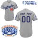 Los Angeles Dodgers Personalized Grey w/1955 World Series Anniversary Patch MLB Jersey (S-3XL)