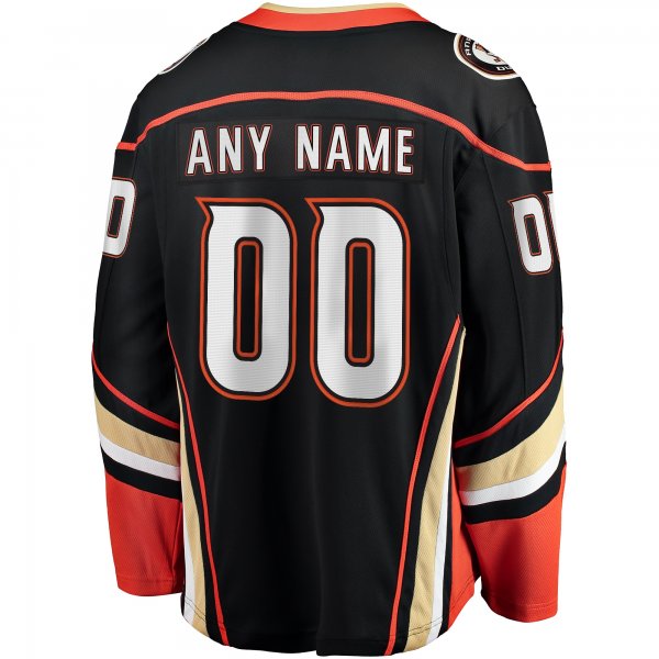 Men's Anaheim Ducks Fanatics Black Home Breakaway Custom Jersey