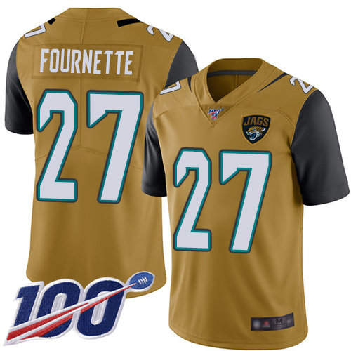 Jacksonville Jaguars #27 Leonard Fournette Gold Men's Stitched NFL Limited Rush 100th Season Jersey