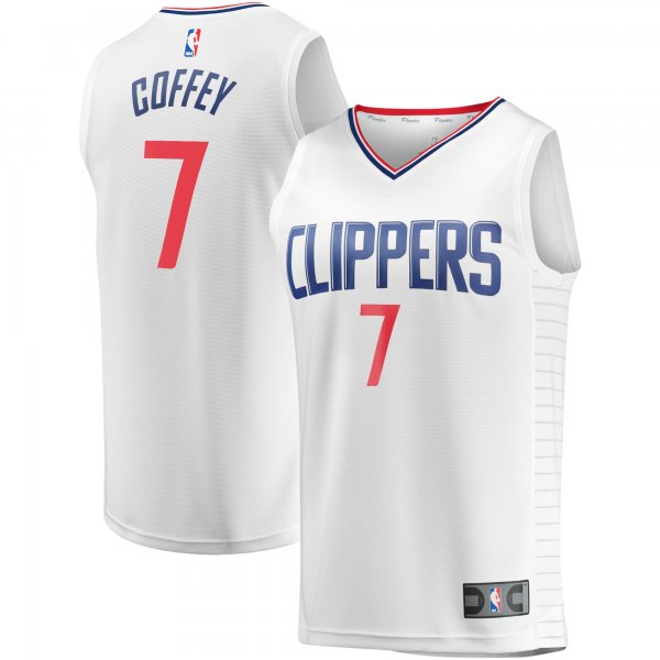 Youth LA Clippers Amir Coffey Fanatics White Fast Break Player Jersey - Association Edition