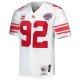 Men's New York Giants 2007 Michael Strahan Mitchell & Ness White Throwback Retired Player Jersey