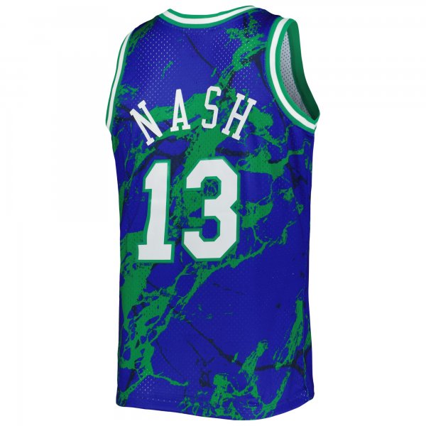 Men's Dallas Mavericks Steve Nash Mitchell & Ness Blue 1998/99 Hardwood Classics Marble Swingman Jersey