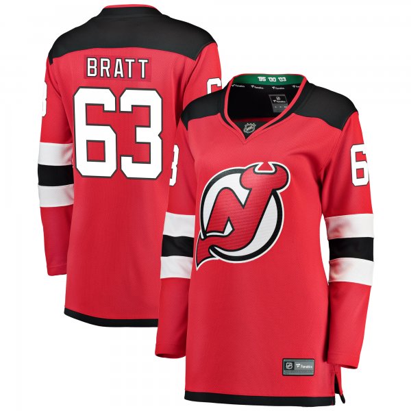 Women's New Jersey Devils Jesper Bratt Fanatics Red Breakaway Player Jersey