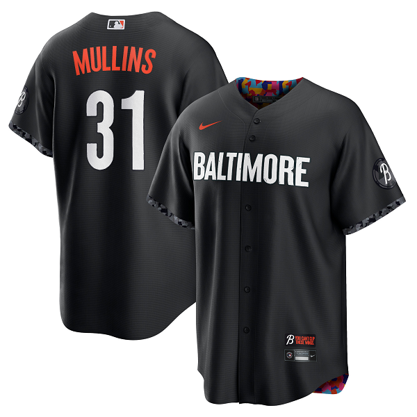 Men's Baltimore Orioles #31 Cedric Mullins Nike Black 2023 City Connect Cool Base Player Jersey