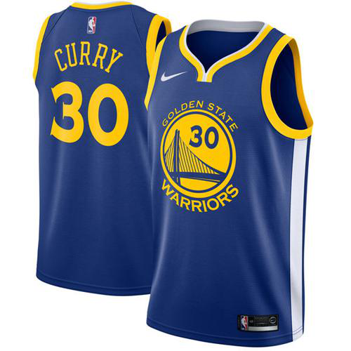 Men's Nike Golden State Warriors #30 Stephen Curry Blue Stitched Swingman NBA Jersey