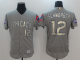 Men's Chicago Cubs #12 Kyle Schwarber Grey Gold Program Flex Base Stitched MLB Jersey