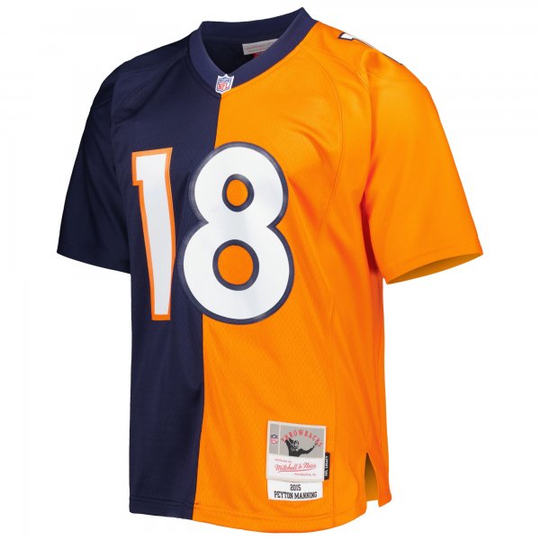 Men's Denver Broncos Peyton Manning Mitchell & Ness Navy/Orange 2015 Split Legacy Replica Jersey