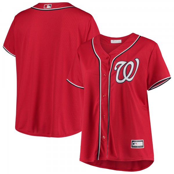 Women's Washington Nationals Red Plus Size Alternate Replica Team Jersey