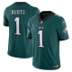 Men's Philadelphia Eagles #1 Jalen Hurts Nike Green Vapor F.U.S.E. Limited NFL Jersey