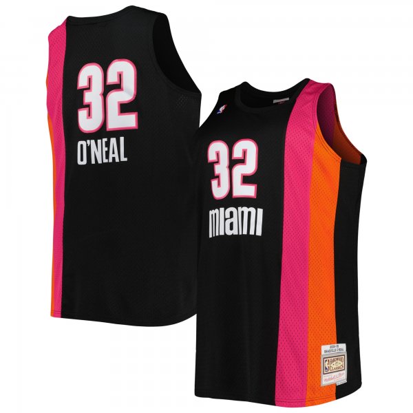 Men's Miami Heat Shaquille O'Neal Mitchell & Ness Black Big & Tall Hardwood Classics 2005/06 Swingman Jersey