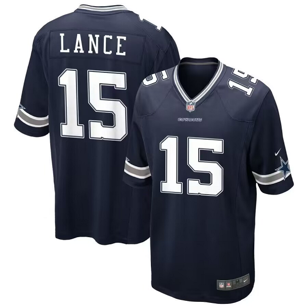 Men's Nike Dallas Cowboys Nike #15 Trey Lance Navy Game Jersey