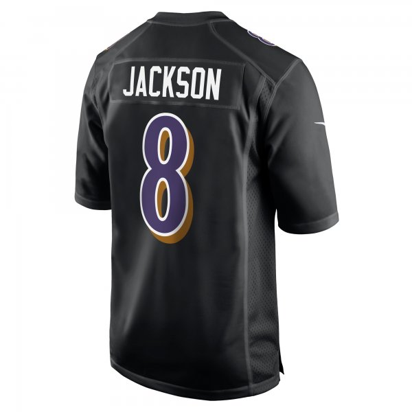 Men's Baltimore Ravens Lamar Jackson Nike Black Fashion Game Jersey