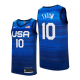 USA Basketball #10 Jayson Tatum Tokyo Olympics 2021 Blue Jersey Away-3D Printed