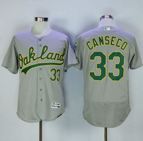 Oakland Athletics #33 Jose Canseco Grey Flexbase Collection Stitched MLB Jersey