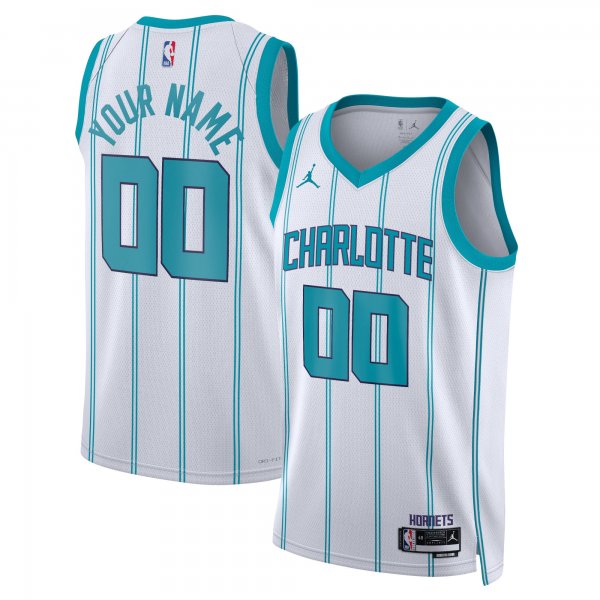 Unisex Charlotte Hornets Jordan Brand White Swingman Custom Jersey - Association Edition