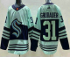 Men's Seattle Kraken #31 Philipp Grubauer Light Green 2022 Reverse Retro NHL Jersey